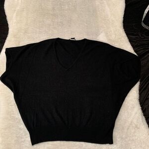 Evelyn Womens 100% Cashmere Black Sleeveless‎ Baggy Sweater Size Size Medium